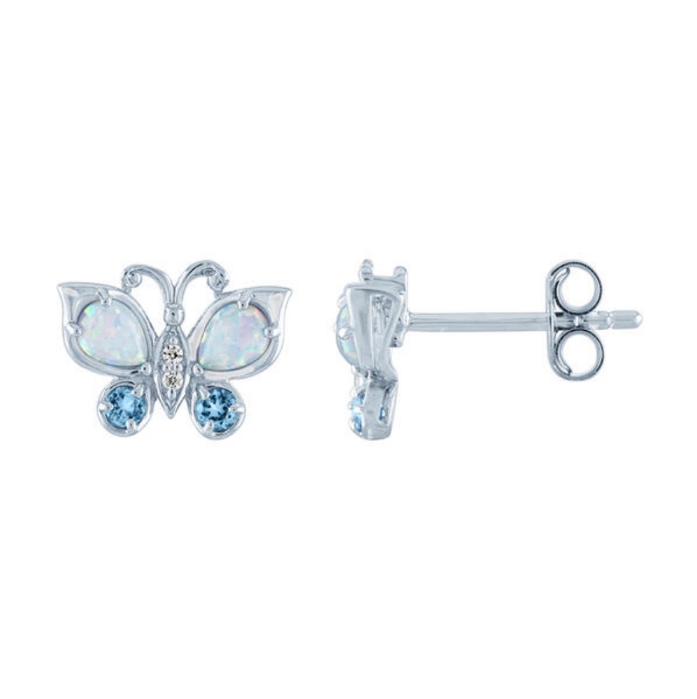 Opal Butterfly Stud Earrings